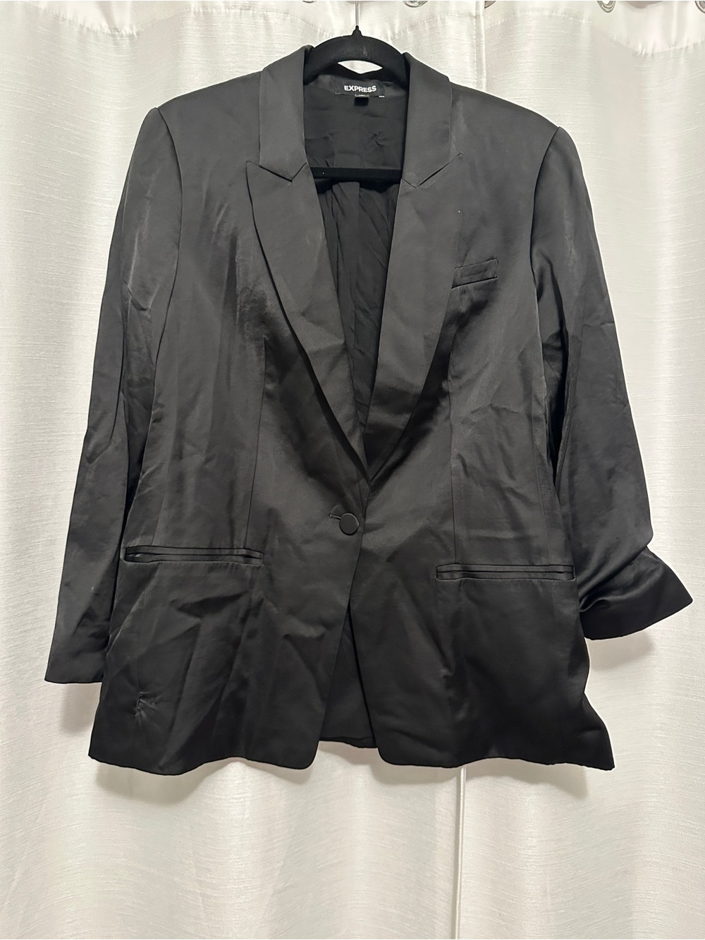 Express Black Satin Blazer